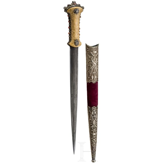 An Ottoman spearhead dagger, circa 1800