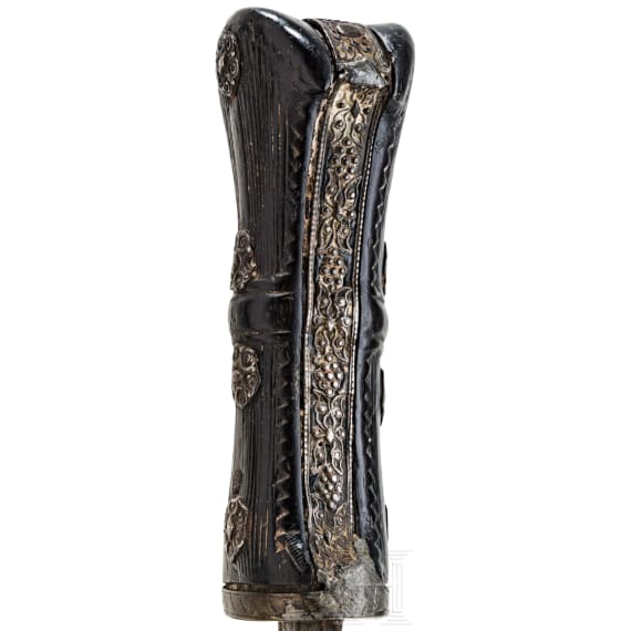 An Ottoman silver-mounted spearhead dagger, circa 1800