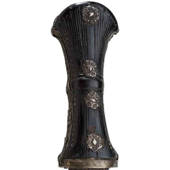 An Ottoman silver-mounted spearhead dagger, circa 1800
