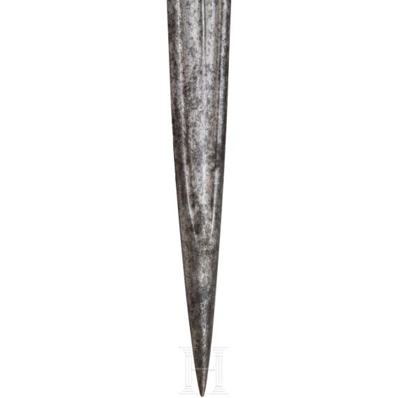 An Ottoman silver-mounted spearhead dagger, circa 1800