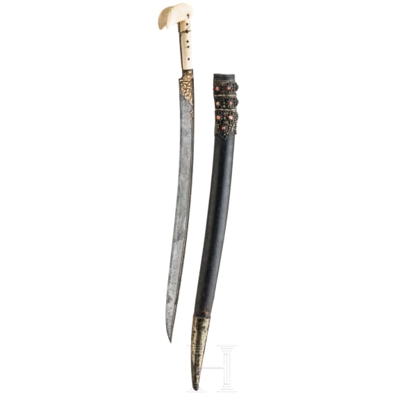 An Ottoman yatagan with chiselled blade, circa 1780
