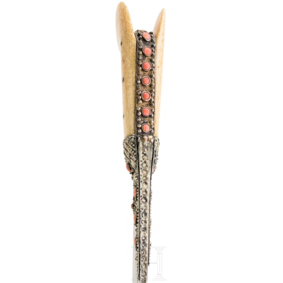 An ottoman yatagan set with corals, late 18th century