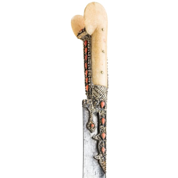 An ottoman yatagan set with corals, late 18th century