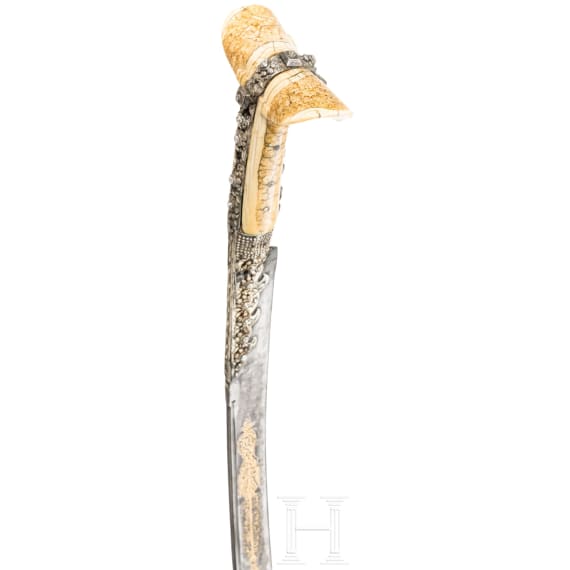 An Ottoman silver mounted Yatagan, dated 1817
