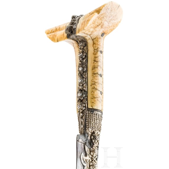 An Ottoman silver mounted Yatagan, dated 1817