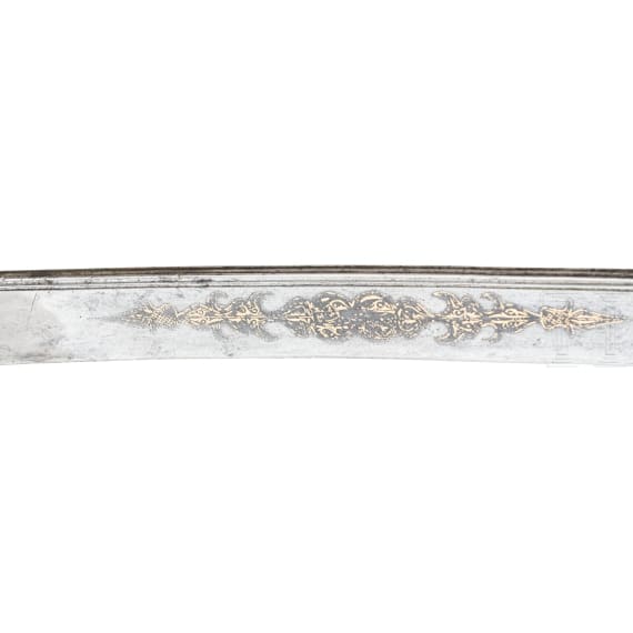 An Ottoman yatagan with walrus grips, ca. 1820