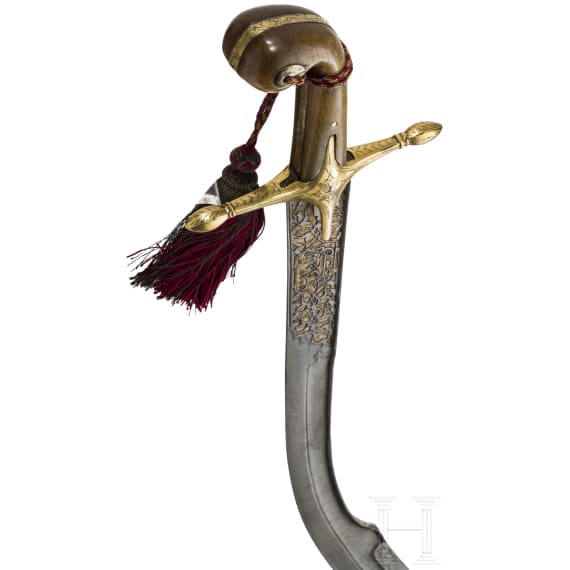 Bedeutender osmanischer Kilij mit geschnittener Wooz-Klinge, Istanbul, um 1800