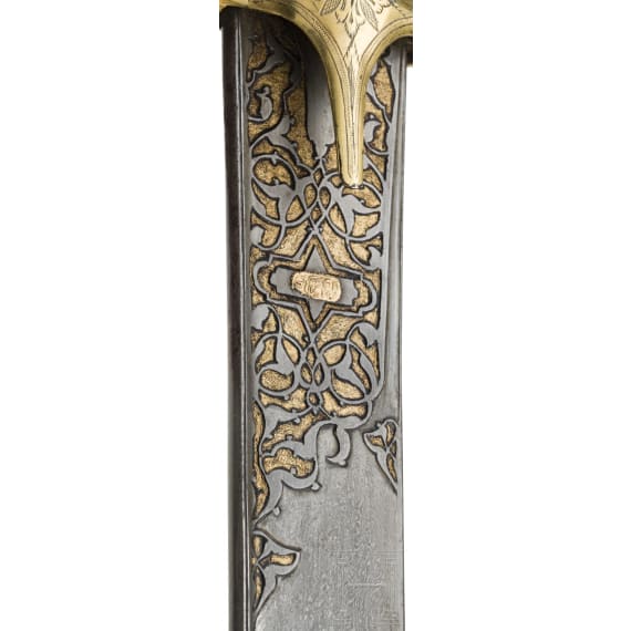 Bedeutender osmanischer Kilij mit geschnittener Wooz-Klinge, Istanbul, um 1800