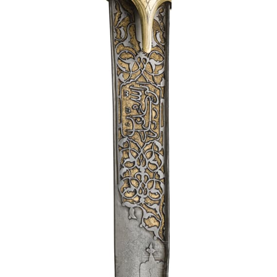 Bedeutender osmanischer Kilij mit geschnittener Wooz-Klinge, Istanbul, um 1800