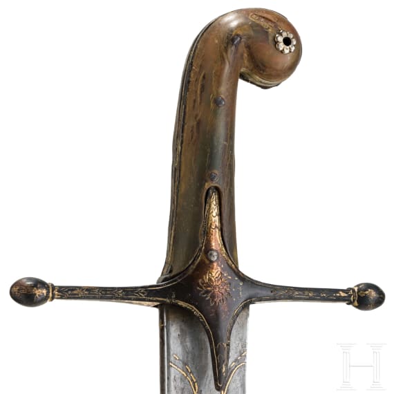 Kilij mit Wooz-Klinge und vergoldeter Montierung, osmanisch, datiert 1831