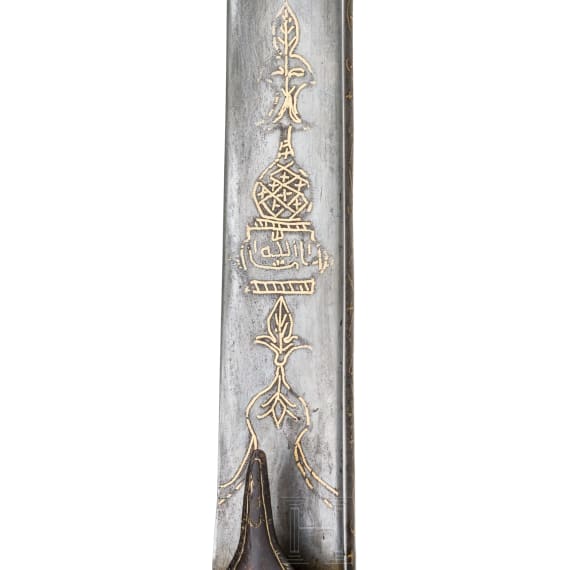 Kilij mit Wooz-Klinge und vergoldeter Montierung, osmanisch, datiert 1831