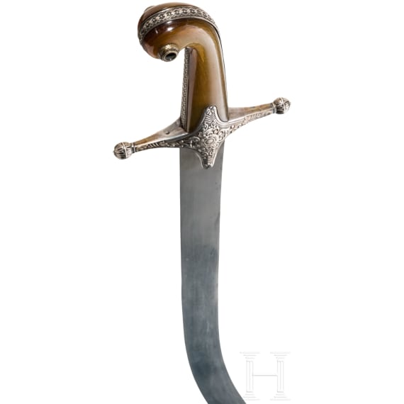 Silbermontierter Shamshir, osmanisch, um 1840/50