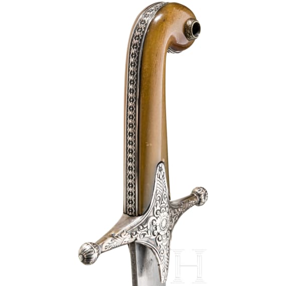 Silbermontierter Shamshir, osmanisch, um 1840/50