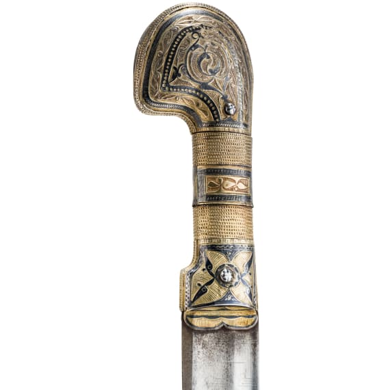 Silbermontierte, niellierte Schaschka, Osmanisches Reich, um 1870