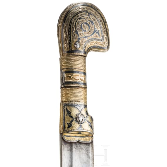 Silbermontierte, niellierte Schaschka, Osmanisches Reich, um 1870