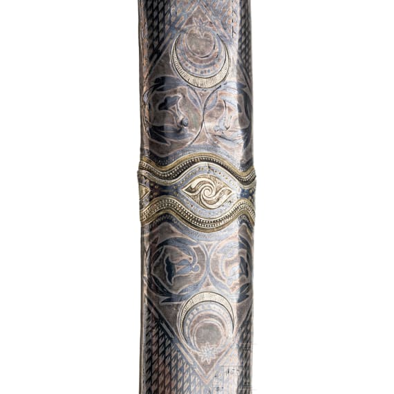 Silbermontierte, niellierte Schaschka, Osmanisches Reich, um 1870