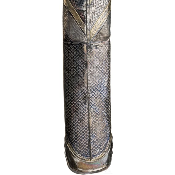 Silbermontierte, niellierte Schaschka, Osmanisches Reich, um 1870