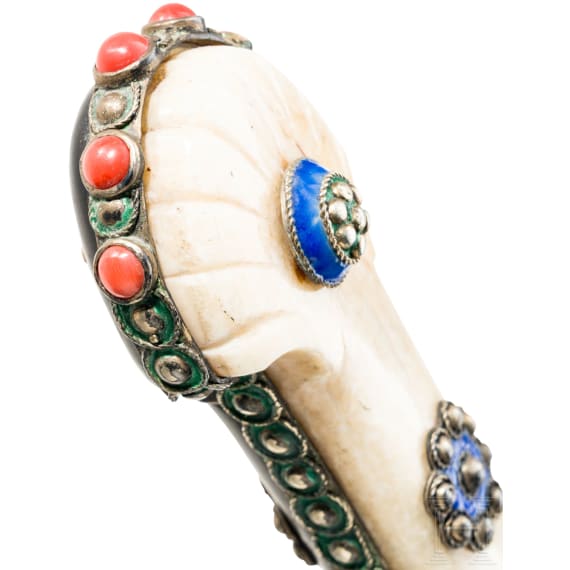 A South Caucasian kindjal with enamelled mountings, mid-19th century