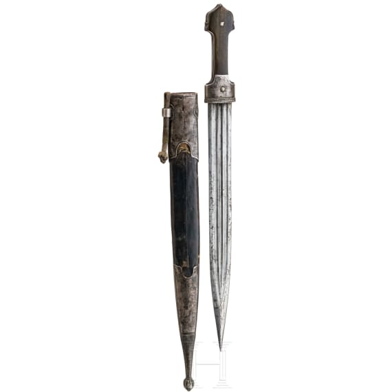 A Caucasian silver mounted Kinzal, late 19th century