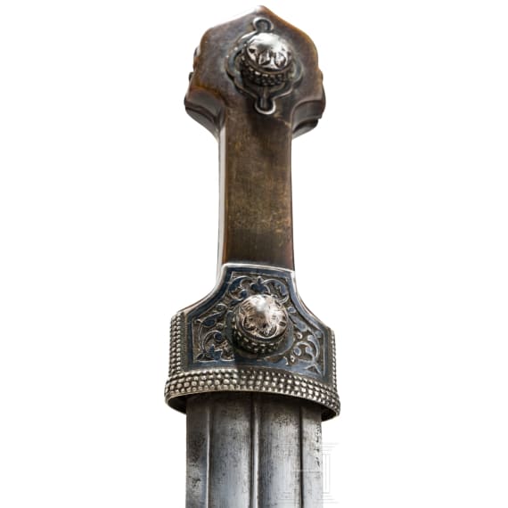 A Caucasian silver mounted Kinzal, late 19th century