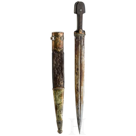 A small silver mounted Caucasian Kinzal, late 19th century