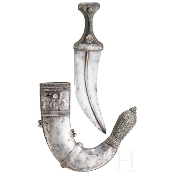 A silver mounted Djambya, Arabic peninsula, 1st half of the 20th century