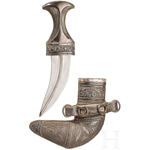 A silver-mounted jambya, Oman, 20th century
