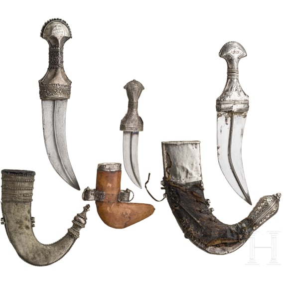 Three Saudi Arabian djambias, 20th century