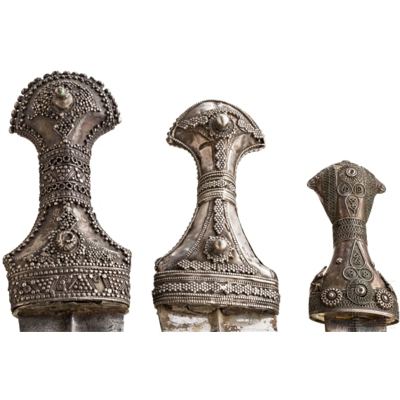 Three Saudi Arabian djambias, 20th century