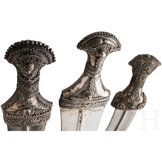 Three Saudi Arabian djambias, 20th century