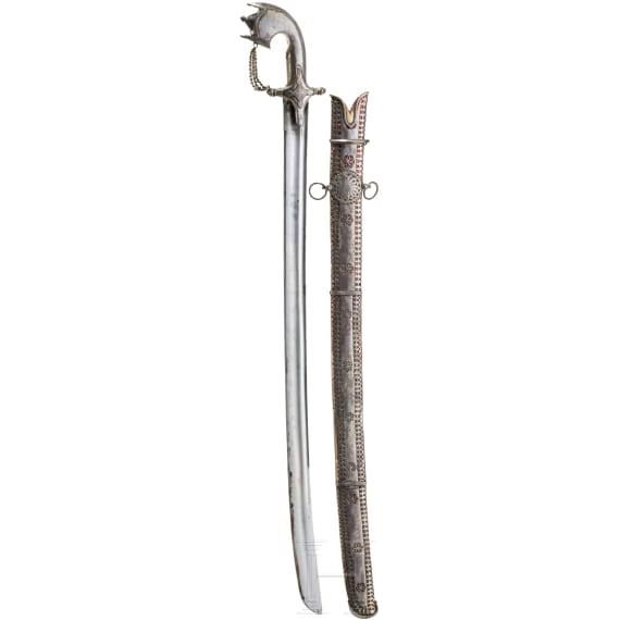 A silver mounted Yemenite Saif, 19th century