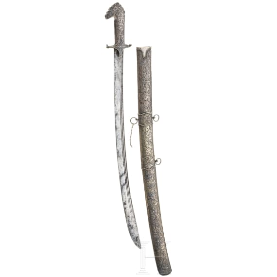 A silver mounted Yemenite saif, 19th century