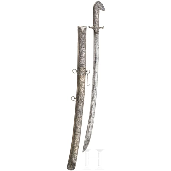 A silver mounted Yemenite saif, 19th century