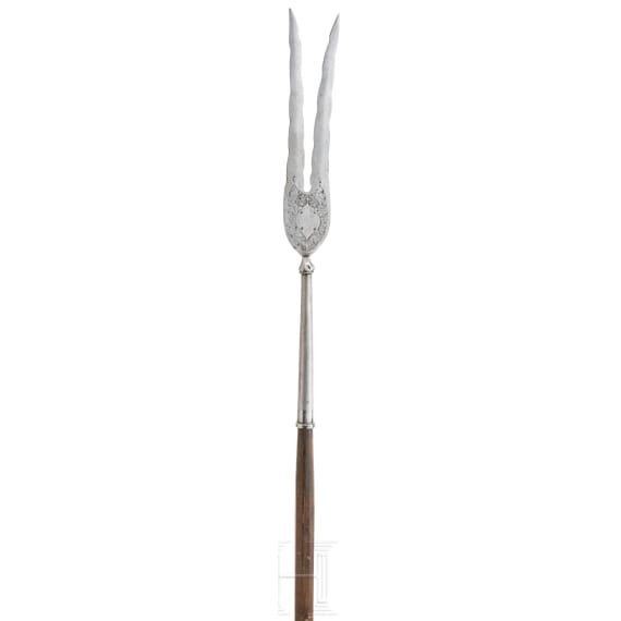 A Persian forked lance, mid-19th century