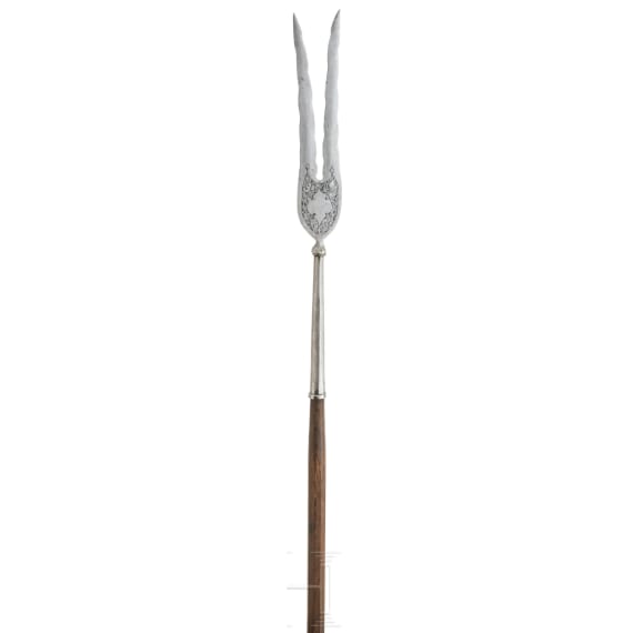 A Persian forked lance, mid-19th century