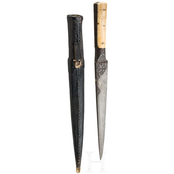 A fine Persian kard with chiselled wootz blade, 2nd half of the 18th century