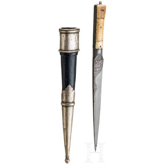 A Persian kard with chiseled wooz blade, ca. 1800