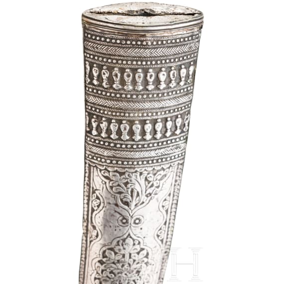 A large Persian kandjar with walrus ivory hilt, 1st half of the 19th century