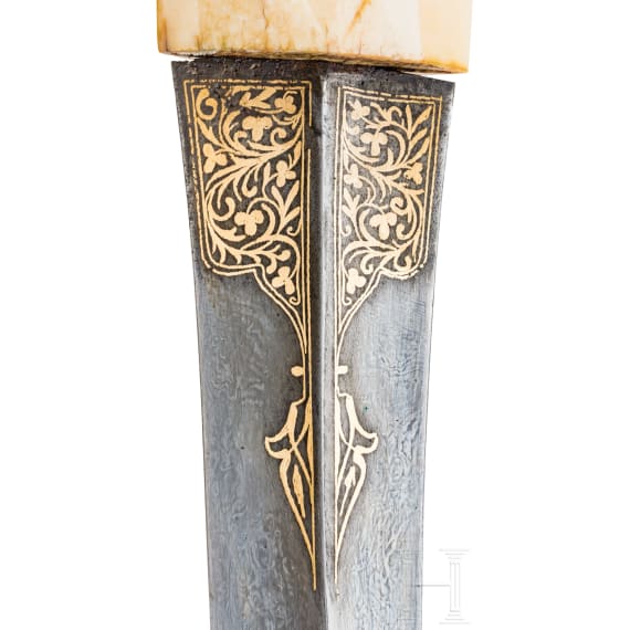 A large Persian kandjar with walrus ivory hilt, 1st half of the 19th century