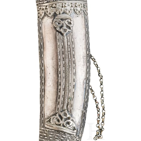 A large Persian kandjar with walrus ivory hilt, 1st half of the 19th century