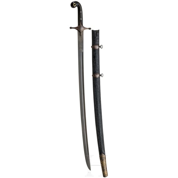 A Persian Shamshir with a fine wootz blade, circa 1800