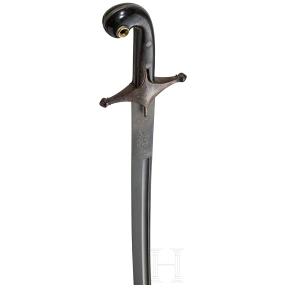 A Persian Shamshir with a fine wootz blade, circa 1800