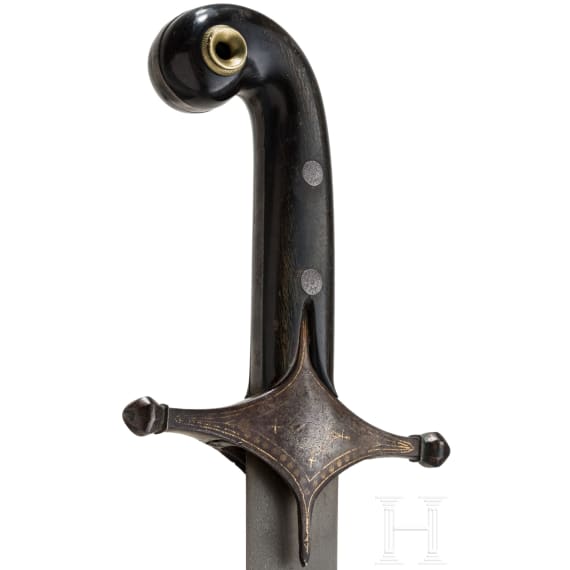 A Persian Shamshir with a fine wootz blade, circa 1800