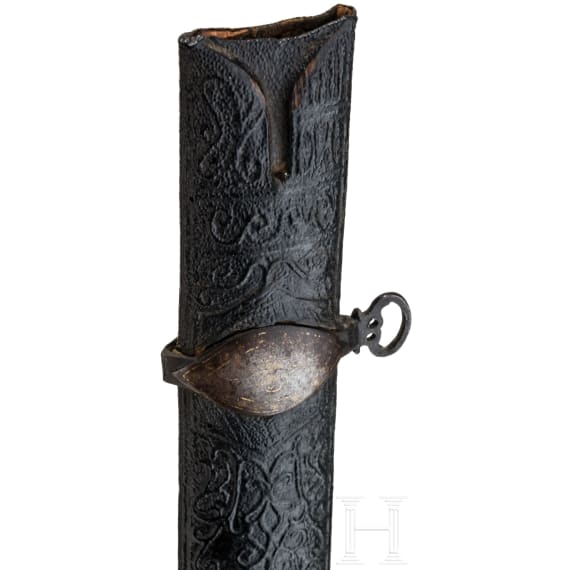 A Persian Shamshir with a fine wootz blade, circa 1800