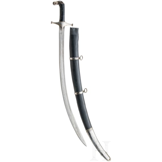 A Persian shamshir with damascened blade, ca. 1820