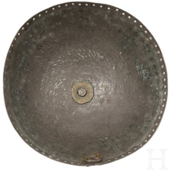 An Indian bronze kulah khud helmet, 17th/18th century
