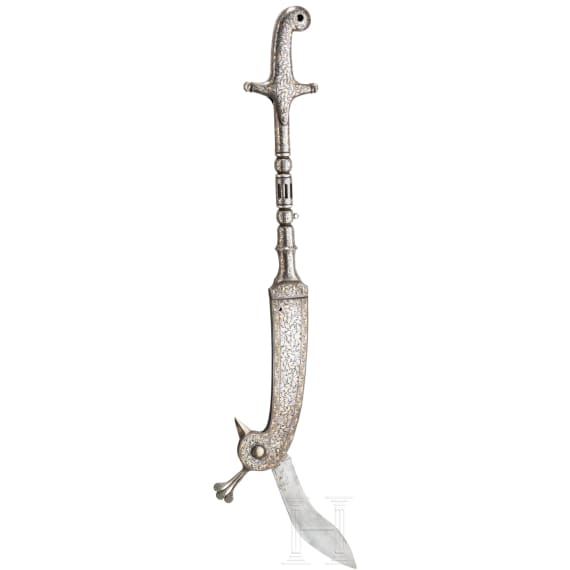 A rare weapon with folding blade, India, ca. 1925