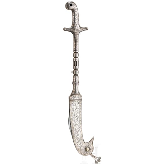 A rare weapon with folding blade, India, ca. 1925