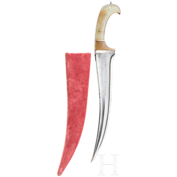 Pes Kabz with jade handle shells, northern India, circa 1900