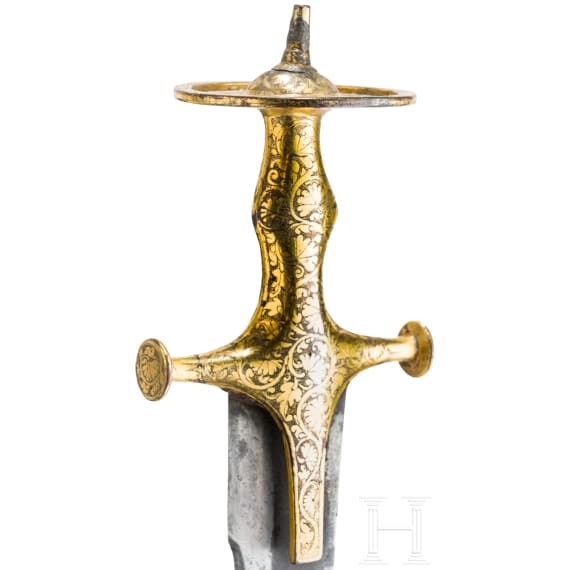 An Indian tulwar with gilt hilt, ca. 1800